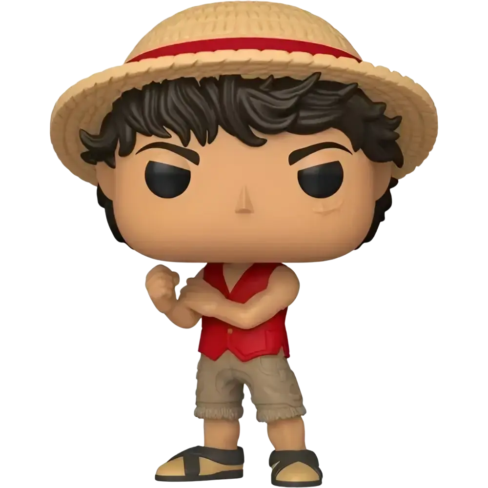 Funko pop Netflix piece live action Monkey D Luffy figure wearing a tan straw hat with red band #1878