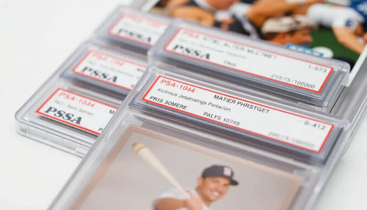 Image of graded baseball cards illustrating understanding card quality and PSA grading process