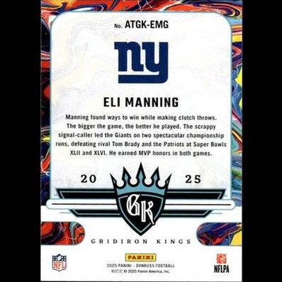 2025 Donruss #ATGK-EMG Eli Manning All-Time Gridiron Kings