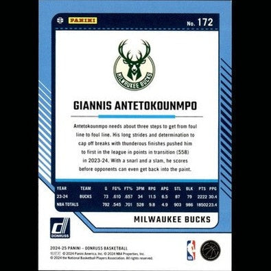 2024-25 Donruss Diamond Giannis Antetokounmpo 74/125 Milwaukee Bucks #172