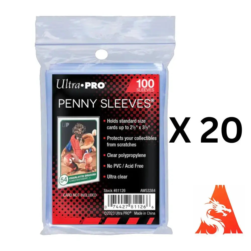2000 ultra pro 2.5 x 3.5 inch clear premium card penny sleeves in a pack of 100 for premium card storage