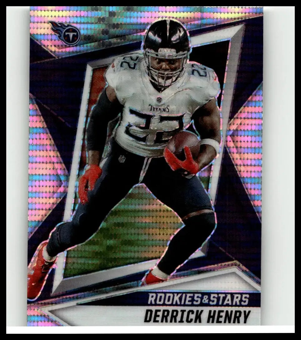 2021 panini rookies and stars football card featuring derrick henry in titans uniform henry pulsar prizm