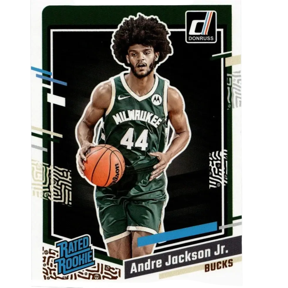 2023-24 donruss #210 andre jackson jr basketball card featuring milwaukee bucks rookie player for toys and games
