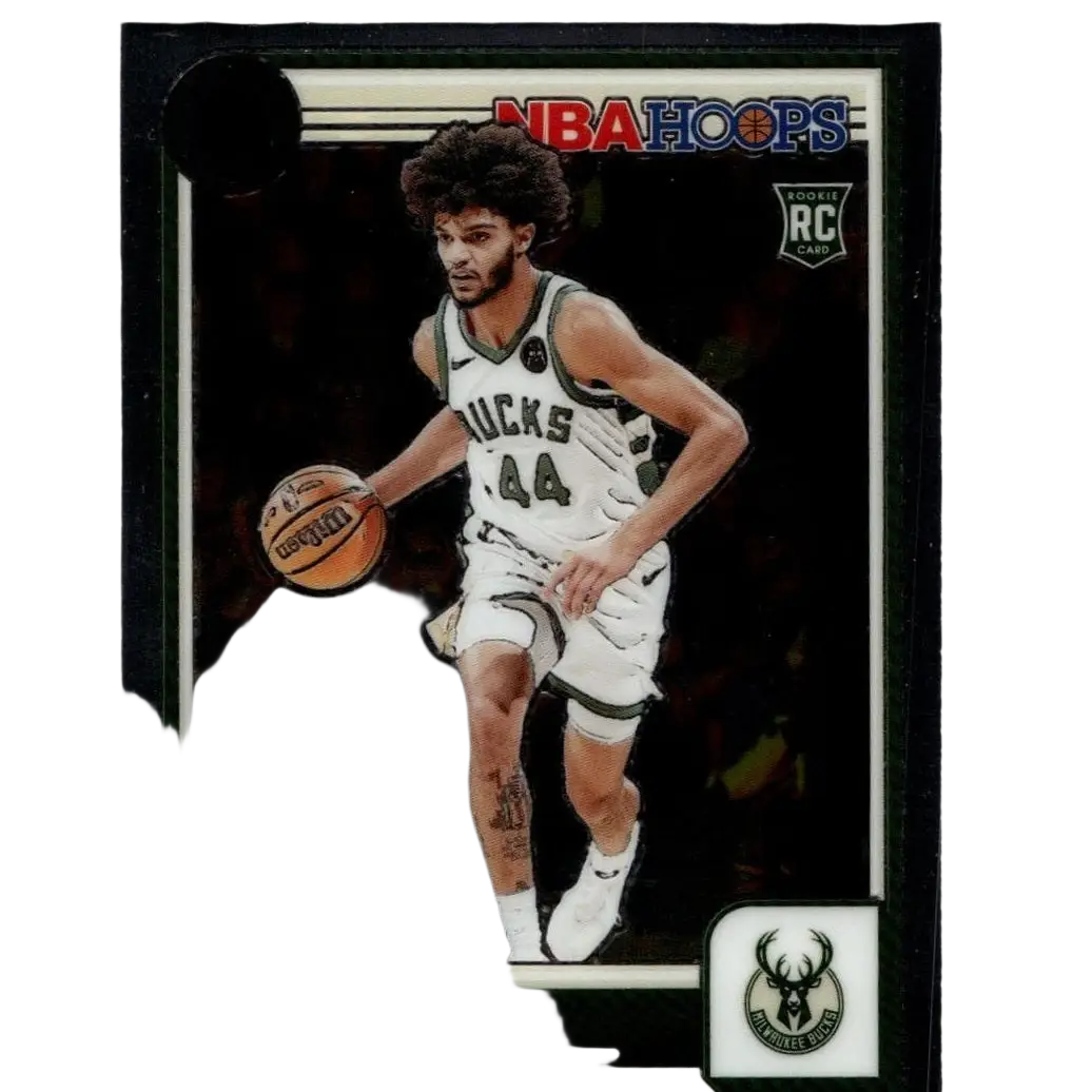 Black-bordered nba hoops rookie card featuring andre jackson jr.