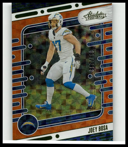 2024 panini absolute football trading card featuring joey bosa orange mosaic in chargers white and blue uniform