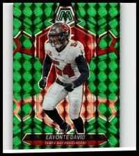2024 panini mosaic #209 lavonte david mosaic green card featuring lavonte david in white jersey and silver helmet