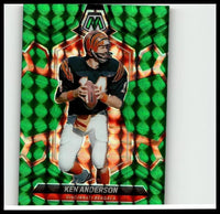 Green and orange holographic 2024 panini mosaic ken anderson football trading card featuring anderson mosaic green design