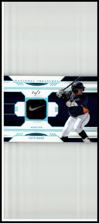 Limited edition 2024 panini national treasures luis baez game gear swatches platinum baseball card with houston astros colors