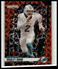 2024 Panini Prizm #181 Bradley Chubb orange ice prizm trading card featuring chubb in white and teal jersey number 2