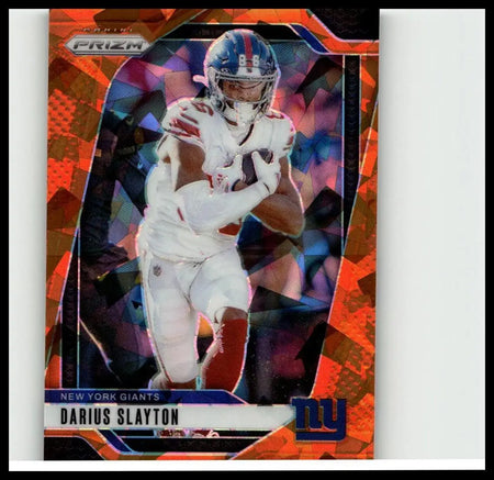 2024 Panini Prizm orange and purple trading card featuring darius slayton in new york giants uniform slayton orange ice