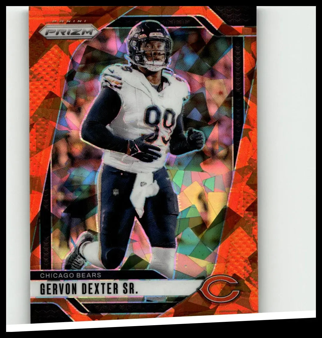 2024 panini prizm orange ice football card featuring chicago bears player gervon dexter sr. number 54