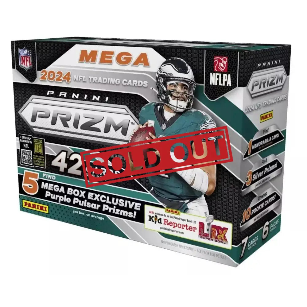 2024 Panini Prizm NFL trading card mega box.