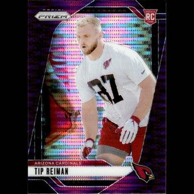 This is a panini prizm arizona cardinals rookie card featuring tip reiman in his white and red uniform with the number 71.