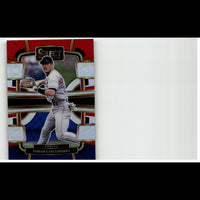 A red, blue, and gold-bordered baseball trading card featuring nomar garciaparra in a gray boston uniform with black cap and glove.