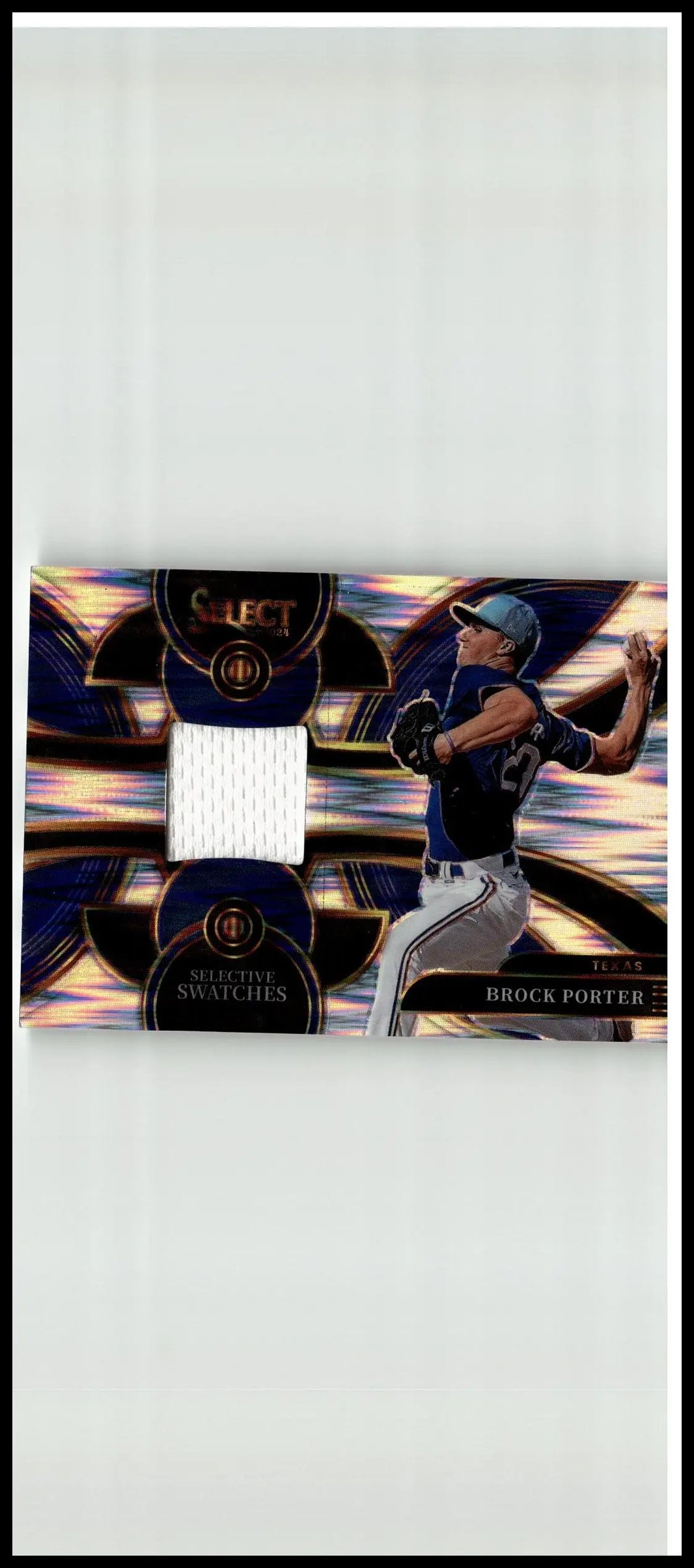 2024 panini select brock porter baseball card with iridescent design and white fabric swatch porter selective swatches