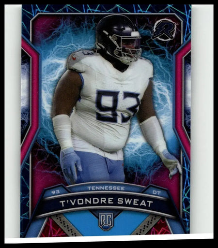 A Tennessee Titans football card from 2024 Topps Resurgence featuring t’vondre sweat in white jersey number 93