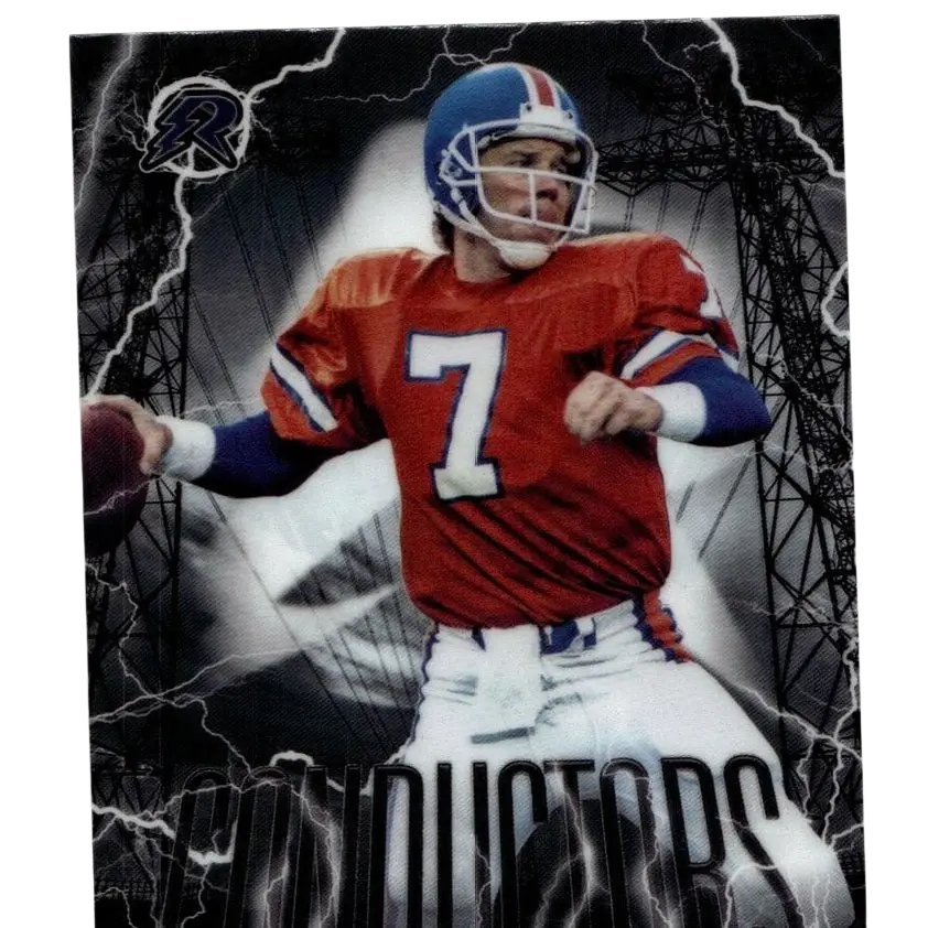 John Elway in red and blue football jersey number 7 on 2024 Topps Resurgence Conductors action figure C-16