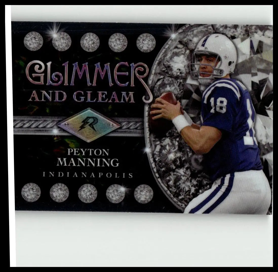2024 Topps Resurgence peyton manning glimmer and gleam trading card with diamond-encrusted design in blue jersey