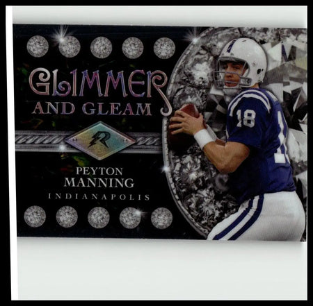 2024 Topps Resurgence peyton manning glimmer and gleam trading card with diamond-encrusted design in blue jersey