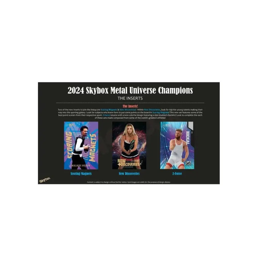 2024 Skybox Metal Universe Champions trading cards.