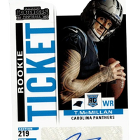 This panini contenders 2025 rookie ticket autographed card features autographed tetairoa mcmillan select contenders rookie