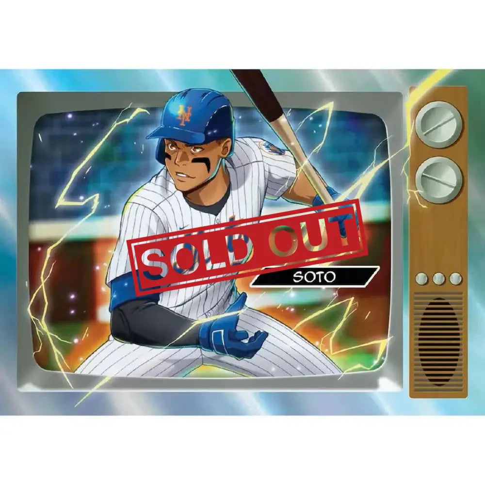 Baseball player on a television.