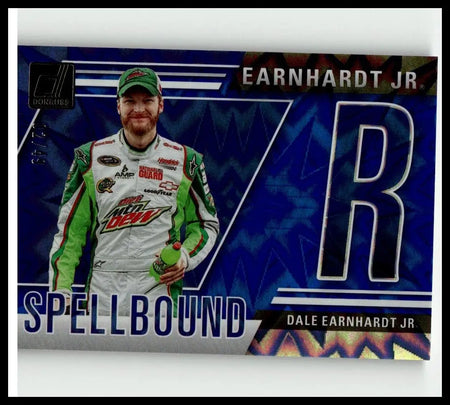 2025 donruss dale earnhardt jr spellbound blue xplosion collectible card numbered out of 49