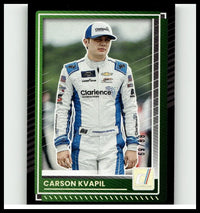 White and blue racing suit with sponsor logos worn by carson kvapil featuring carson kvapil numbers #59 and #88
