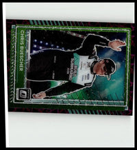 Green and black framed 2025 donruss #71 chris buescher optic purple velocity trading card with holographic design