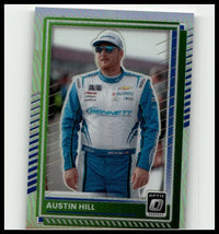 2025 Donruss #74 Austin Hill optic holo jersey card with blue and white design and bennett transportation logos