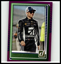 Purple and green bordered 2025 Donruss #89 Jamie McMurray purple trading card featuring McMurray in black suit and sunglasses
