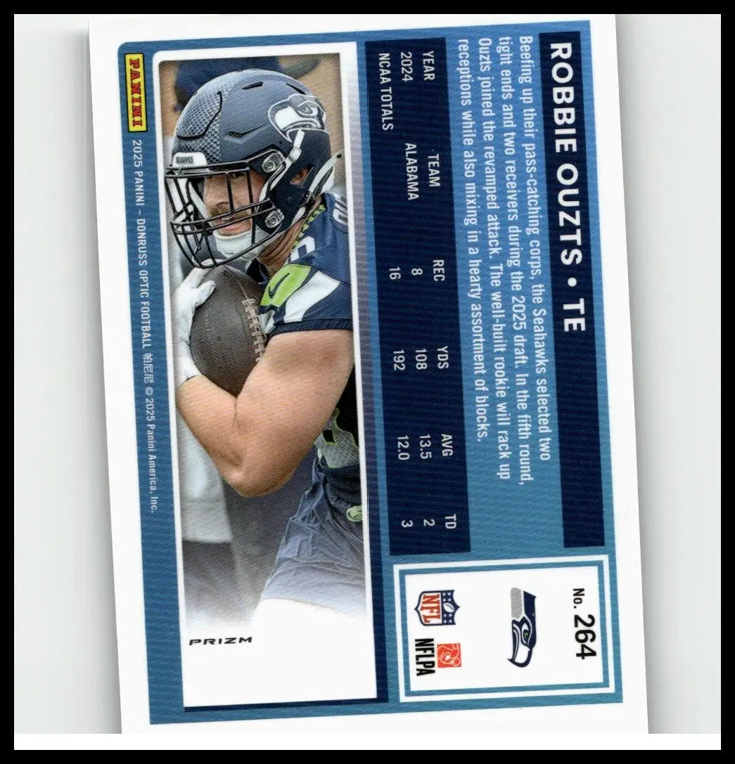 Blue and black 2025 donruss optic #264 robbie ouzts holo seattle seahawks football trading card