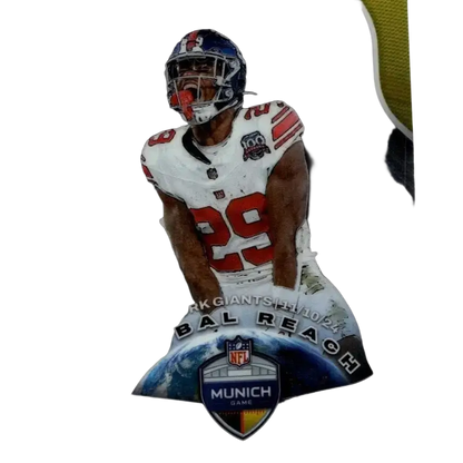 A 2025 panini prizm global reach collectible nfl trading card featuring tyrone tracy jr in vibrant color design