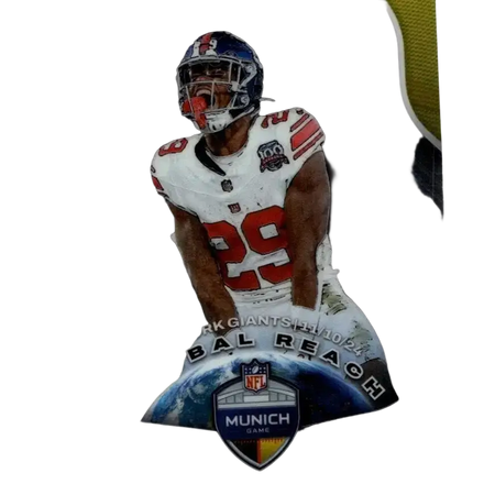 A 2025 panini prizm global reach collectible nfl trading card featuring tyrone tracy jr in vibrant color design