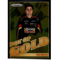 2025 panini prizm noah gragson pot of gold trading card featuring nascar driver in black red and yellow racing suit