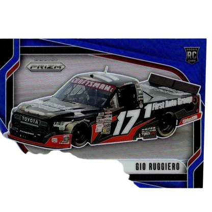 Black and red toyota truck race car with white number 17 featuring craftsman branding in 2025 panini prizm gio ruggiero blue
