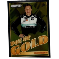 2025 panini prizm #2 brad keselowski pot of gold trading card featuring the driver in black white and teal suit