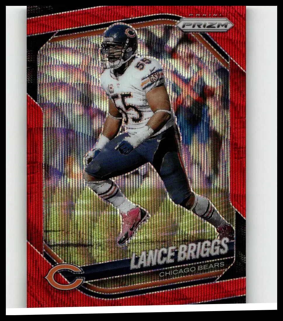 Red prizm football trading card 2025 panini prizm #257 lance briggs red wave in chicago bears uniform numbered 149