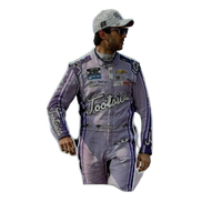 2025 panini prizm #36 daniel suarez silver featuring a purple and silver tootsie racing suit worn by daniel suarez