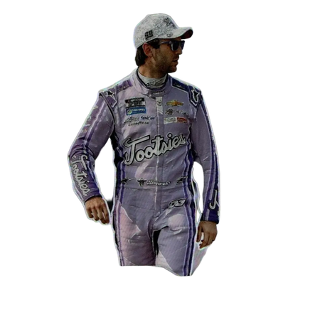 2025 panini prizm #36 daniel suarez silver featuring a purple and silver tootsie racing suit worn by daniel suarez
