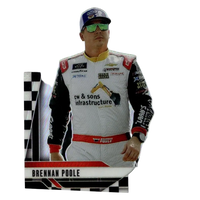 2025 panini prizm #71 brennan poole checkered trading card featuring poole in white and black suit with green sunglasses