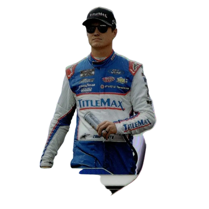 Red and silver panini prizm trading card featuring nascar driver zane smith in titlemax racing suit numbered 75 of 249