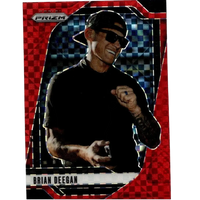 Red and black checkered 2025 panini prizm trading card featuring brian deegan deegan red power numbered to 175