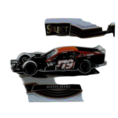 2025 panini select #114 austin beers black and orange race car with number 79, glossy finish, and detailed decals