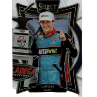Blue and black racing suit with autoparkit branding worn by lawless alan white in 2025 panini select alan white prizms card