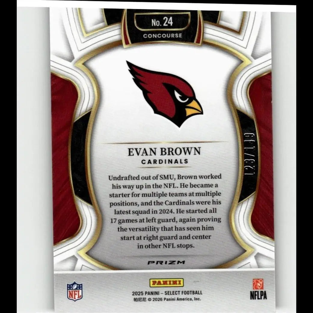 2025 Panini Select #24 Evan Brown Maroon Prizm #/149