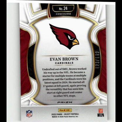 2025 Panini Select #24 Evan Brown Maroon Prizm #/149