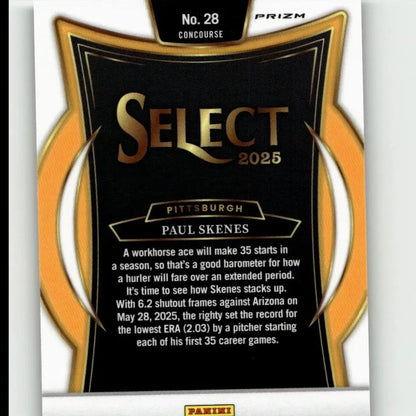 2025 Panini Select #28 Paul Skenes Green Flash Prizms