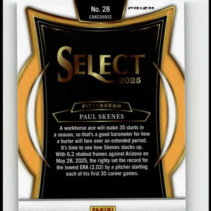 2025 Panini Select #28 Paul Skenes Silver Prizms