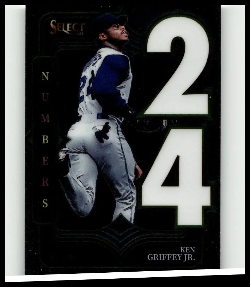 Black ken griffey jr select baseball trading card from 2025 panini select featuring select numbers design